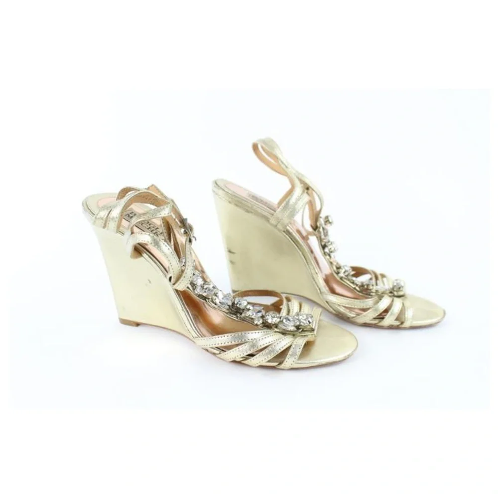 Badgley Mischka Crystal Strappy Wedges